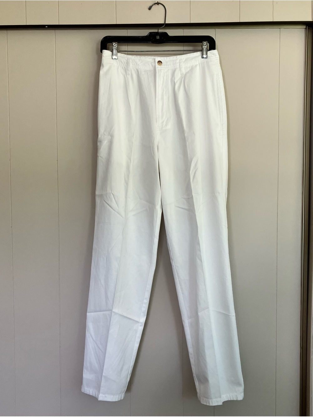 Vintage L.L. Bean White Cotton Pants High Waist size MT 8